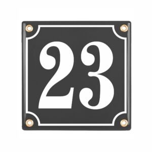Hausnummerschild Hausnummer - 15x15 cm - Keramik Emaille - Wetterfest - Personalisiert - Emailschild (Anthrazit)