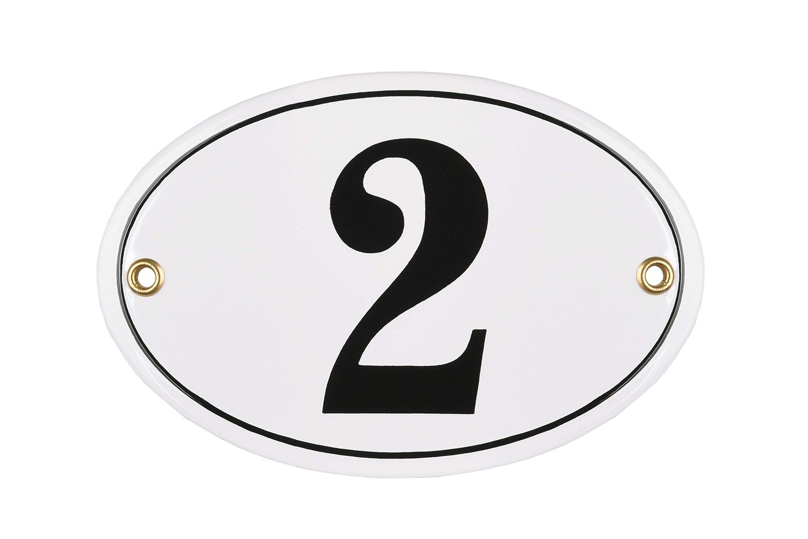 Sosenco Hausnummerschild Hausnummer - oval 10x15 cm - Keramik Emaille - Wetterfest - Personalisiert - Emailschild (Weiß)