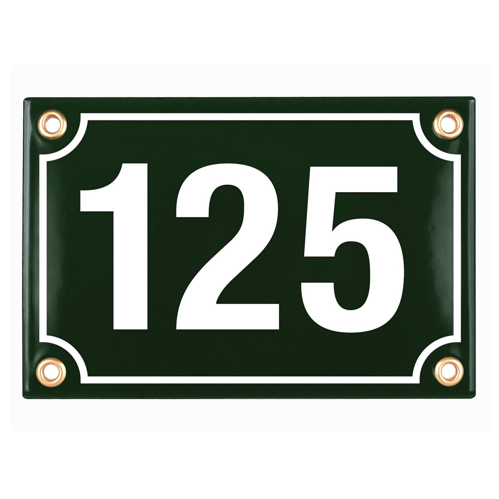 Sosenco Hausnummerschild Hausnummer - 10x15 cm - Keramik Emaille - Wetterfest - Personalisiert - Emailschild (Grün)