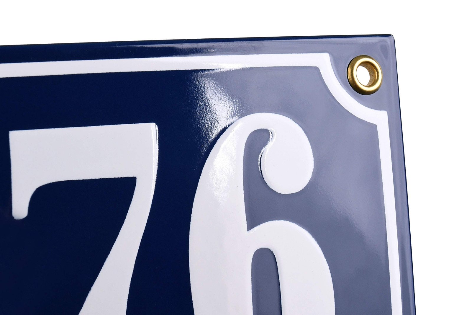 Sosenco Hausnummerschild Hausnummer - 10x15 cm - Keramik Emaille - Wetterfest - Personalisiert - Emailschild (Blau) - Image 4