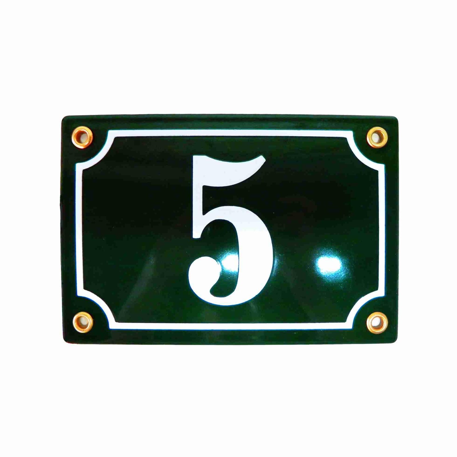 Sosenco Hausnummerschild Hausnummer - 10x15 cm - Keramik Emaille - Wetterfest - Personalisiert - Emailschild (Grün) - Image 3