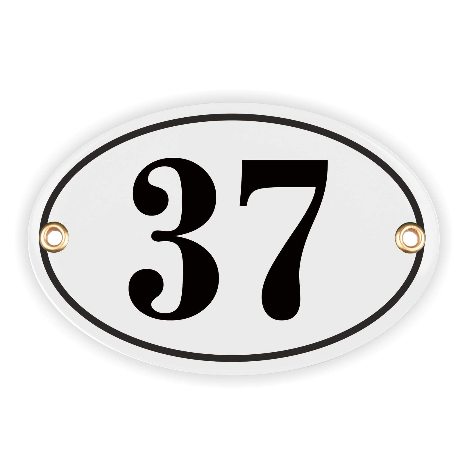 Sosenco Hausnummerschild Hausnummer - oval 10x15 cm - Keramik Emaille - Wetterfest - Personalisiert - Emailschild (Weiß) - Image 3